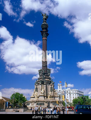 Statue von Kolumbus, Barcelona, Katalonien, Spanien Stockfoto