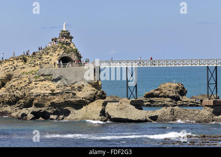 Biarritz Strand, Stadt am Golf von Biskaya, an der Atlantikküste im Département Pyrénées-Atlantiques im Südwesten Frankreichs, Stockfoto