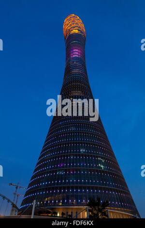 Das Aspire Tower (der Fackel Doha) Gebäude, Doha, Katar Stockfoto