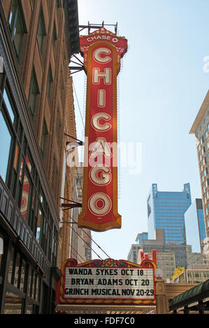 Chicago, USA: Repräsentant des Chicago Theater, ursprünglich als Balaban und Katz Chicago Theater, Sehenswürdigkeiten auf North State Street bekannt in 1921 Stockfoto