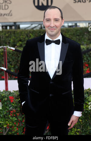 Schauspieler Tony Hale besucht die 22. Annual Screen Actors Guild Awards, SAG Awards, bei The Shrine Auditorium in Los Angeles, USA, am 30. Januar 2016. Foto: Hubert Boesl /dpa - NO-Draht-Dienst- Stockfoto