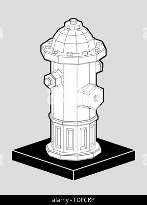 Hydranten isometrischen 3d Stock Vektor