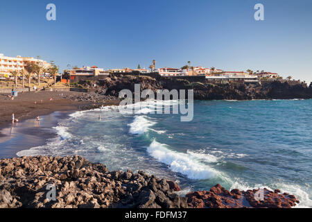 Da la Arena Strand Playa, Puerto de Santiago, Teneriffa, Kanarische Inseln, Spanien Stockfoto