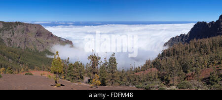 Montana De La Crucita mit Wolken, Teneriffa, Kanarische Inseln, Spanien Stockfoto