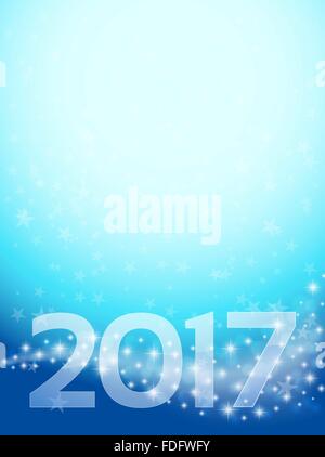 vertikale Hintergrund mit Sternen. Frohes neues Jahr 2017. Vektor-Design-Vorlage Stock Vektor