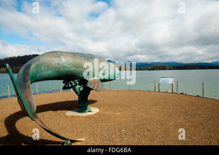 Wal-Skulptur - Cockle Creek - Tasmanien Stockfoto