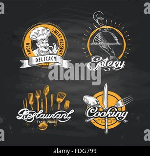 Restaurant-Vektor-Logo-Design-Vorlage. Café oder Restaurant, Diner-Symbol Stock Vektor