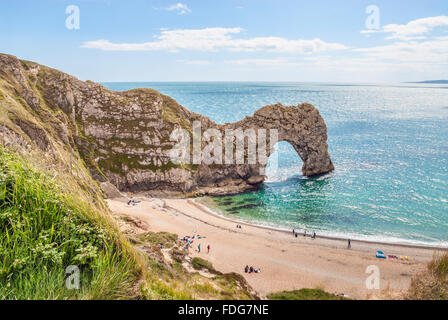 Durdle Door Cliff Formation bei Lulworth, Dorset, Südengland Stockfoto