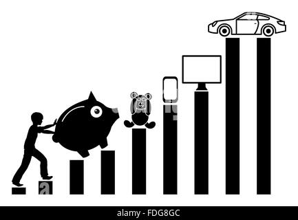 Kind Geld zu sparen. Stockfoto