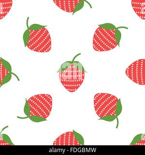 Einfache, nahtlose Erdbeer Hintergrund Stock Vektor