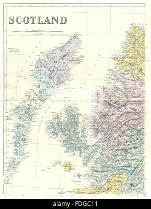 Schottland: Nord-West Blatt - Western Isles Hebriden Skye. Speck, 1895 alte Karte Stockfoto