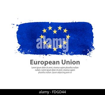 Flagge der Europäischen Union. Valentines Day. Vektor-illustration Stock Vektor