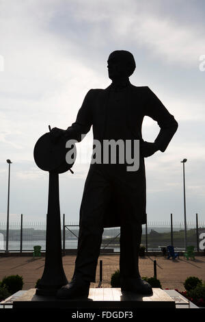 Die semi-Silhouette Gedenken an Samuel Cunard (1787-1865) in Halifax, Kanada. Stockfoto