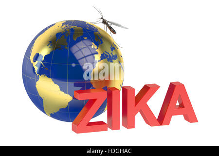 Zika Virus Konzept auf grünem Hintergrund isoliert Stockfoto