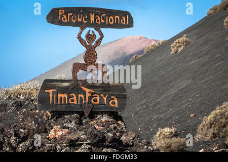 Timanfaya Nationalpark in Lanzarote, Kanarische Inseln, Spanien Stockfoto