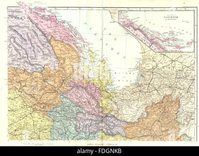 AUSTRIA-HUNGARY SW: Golf Venedig Italien Kroatien Dalmatien Slowenien. Speck, 1895-Karte Stockfoto