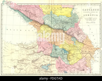 Kaukasus: Circassia, Georgien-Armenien-Aserbaidschan-Russland. Speck, 1895 Antike Landkarte Stockfoto