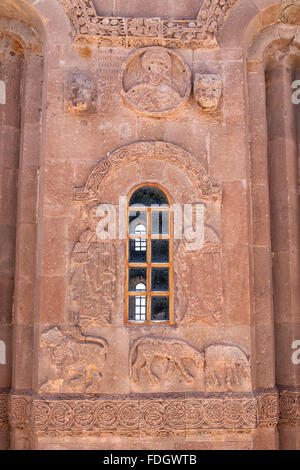 Reliefs in Akhtamar Kloster in der Van-See, Türkei. Stockfoto