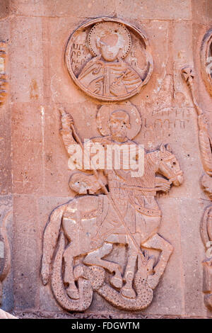 Basrelief in Akhtamar Kloster in der Van-See, Türkei. Stockfoto