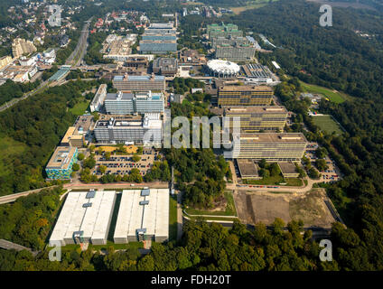 Luftaufnahme, RUB, Ruhr-Universität Bochum auf BioMedizinZentrum, Bochum, Ruhr Region, Nord Rhein Westfalen, Deutschland, Europa, Stockfoto