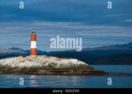 Leuchtturm am Ende der Welt, den Beagle-Kanal, Ushuaia, Feuerland, Argentinien, Patagonien, Südamerika Stockfoto