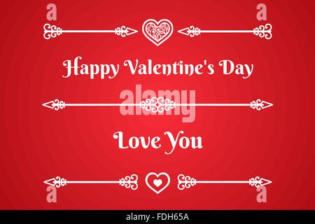 Vintage-Design Elemente Herz und Linie Pfeile Stock Vektor