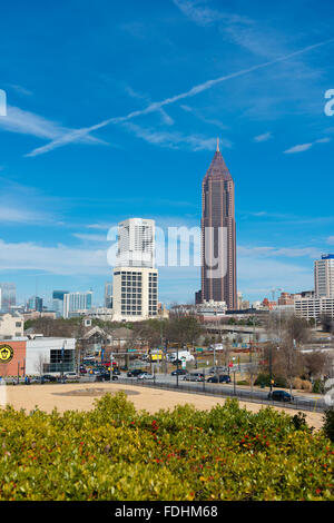 Skyline von Atlanta Georgia mit Bank Of America Wolkenkratzer Stockfoto