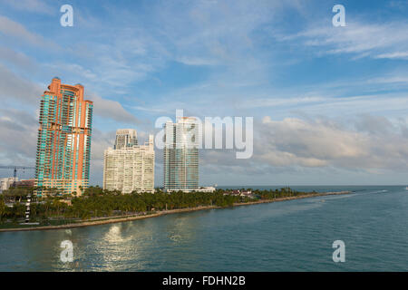 Wolkenkratzer in Miami South Beach, Florida Stockfoto