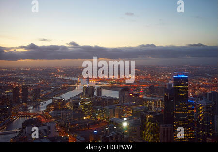 Luftaufnahme von Melbourne aus Skydeck 88, Melbourne Stockfoto