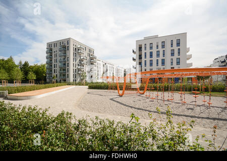 Modernes wohnen in der Stadt - Wohngebäude nach Abschluss Stockfoto