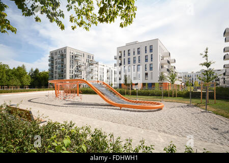 Modernes wohnen in der Stadt - Wohngebäude nach Abschluss Stockfoto