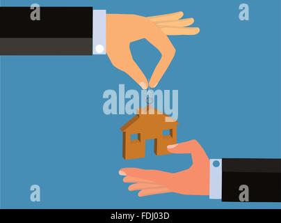 Kauf und Verkauf eines Hauses oder einer Wohnung Stock Vektor