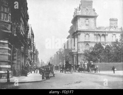 LONDON: Pall Mall-von der Unterseite des St Jamess Straße, antique print 1896 Stockfoto