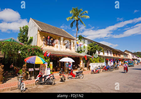 Die Hauptstraße in Luang Prabang, Laos Stockfoto