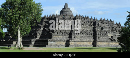 Buddhistische Tempel von Borobudur auf Java UNESCO-Welterbe Stockfoto