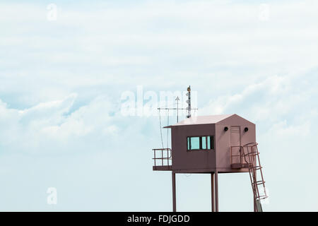 Lookout tower, Cardiff Bay Sperrfeuer, Docks und Tiger Bay, Cardiff, Südwales Stockfoto