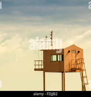 Lookout tower, Cardiff Bay Sperrfeuer, Docks und Tiger Bay, Cardiff, Südwales Stockfoto