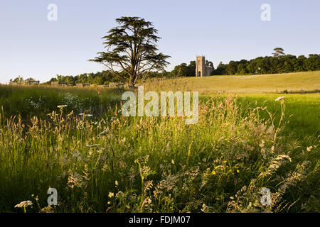 Die Kirche von Str. Mary Magdalene Croome Park, Croome D'Abitot, Worcestershire. St Mary Magdalene Kirche im Hintergrund ist im Besitz der Kirchen Conservation Trust. Stockfoto