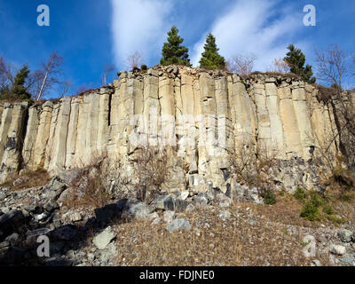 Alten Basaltsteinbruch in The Erzgebirge - Basalt säulenförmigen fügen Stockfoto