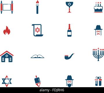 Hanukkah einfach Symbole Stock Vektor