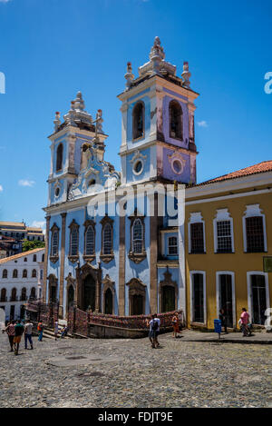 Igreja de Nossa Senhora Rosário Dos Pretos, Pelourinho, Salvador, Bahia, Brasilien Stockfoto