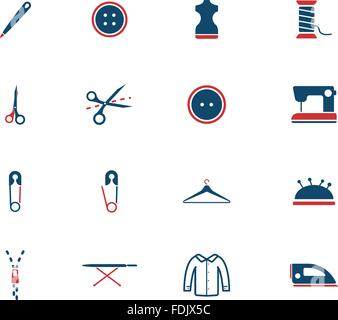 Schneiderei einfach Symbole Stock Vektor