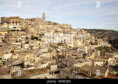 Blick über die Stadt Matera, Basilikata, Italien Stockfoto