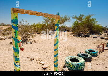 Das Haustier Friedhof in Slab City, Kalifornien Stockfoto