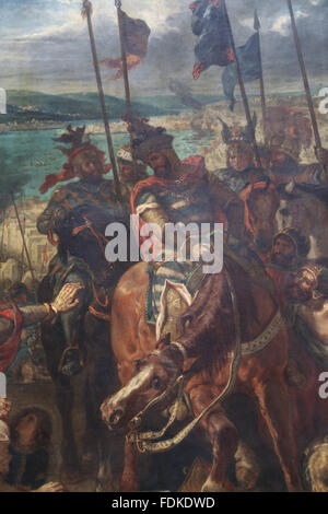 Eintrag der Kreuzfahrer in Konstantinopel (12 April 1204) von Eugène Delacroix (1798-1863).1840.Detail: Baldwin IX Graf Flandern Stockfoto