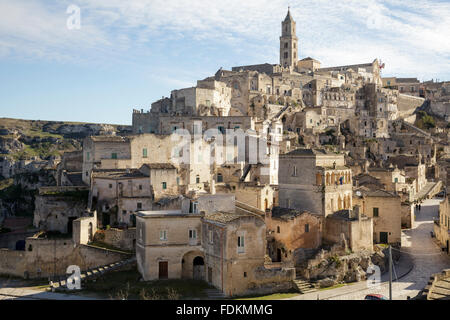 Blick über die Stadt vom Kloster Saint Agostino, Matera, Basilikata, Italien Stockfoto