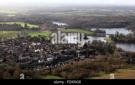 Luftaufnahme von Blenheim Palace in Oxfordshire, Vereinigtes Königreich Stockfoto