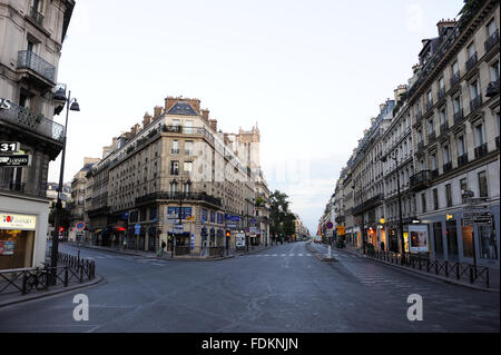 Frankreich Paris - 15.08.2013 - leer / Ile-de-France (Region) / Paris - Rivoli Straße. Verlassene Straßen von Paris am August 15 t Stockfoto