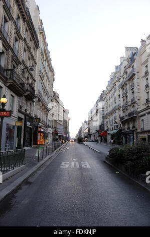 Frankreich Paris - 15.08.2013 - leer / Ile-de-France (Region) / Paris - Du Renard Straße. Verlassene Straßen von Paris im August Stockfoto