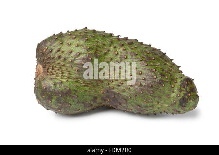 Einzigen frischen Soursop Obst auf weißem Hintergrund Stockfoto